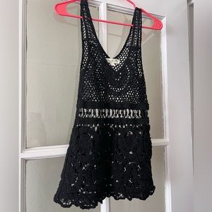 Open crochet tank top